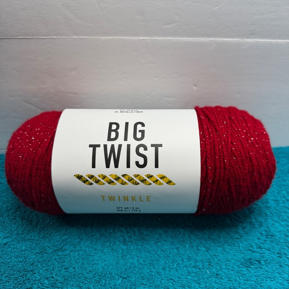 Big Twist Twinkle Yarn Red Metallic Acrylic Blend Medium 4 6oz 371yd 17026949